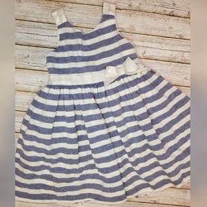 Tahari Baby silver & blue sparkle dress
